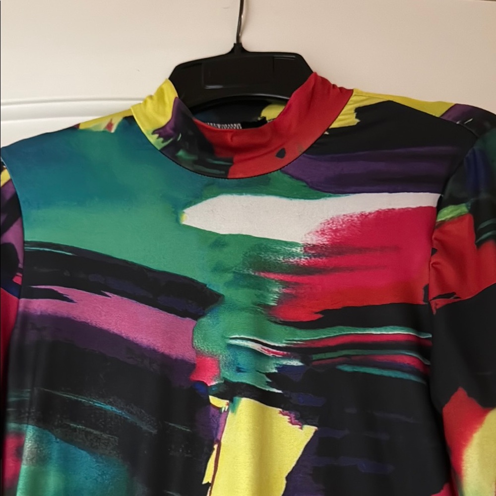 Multicolor Abstract Print Dress - Picture 2 of 4